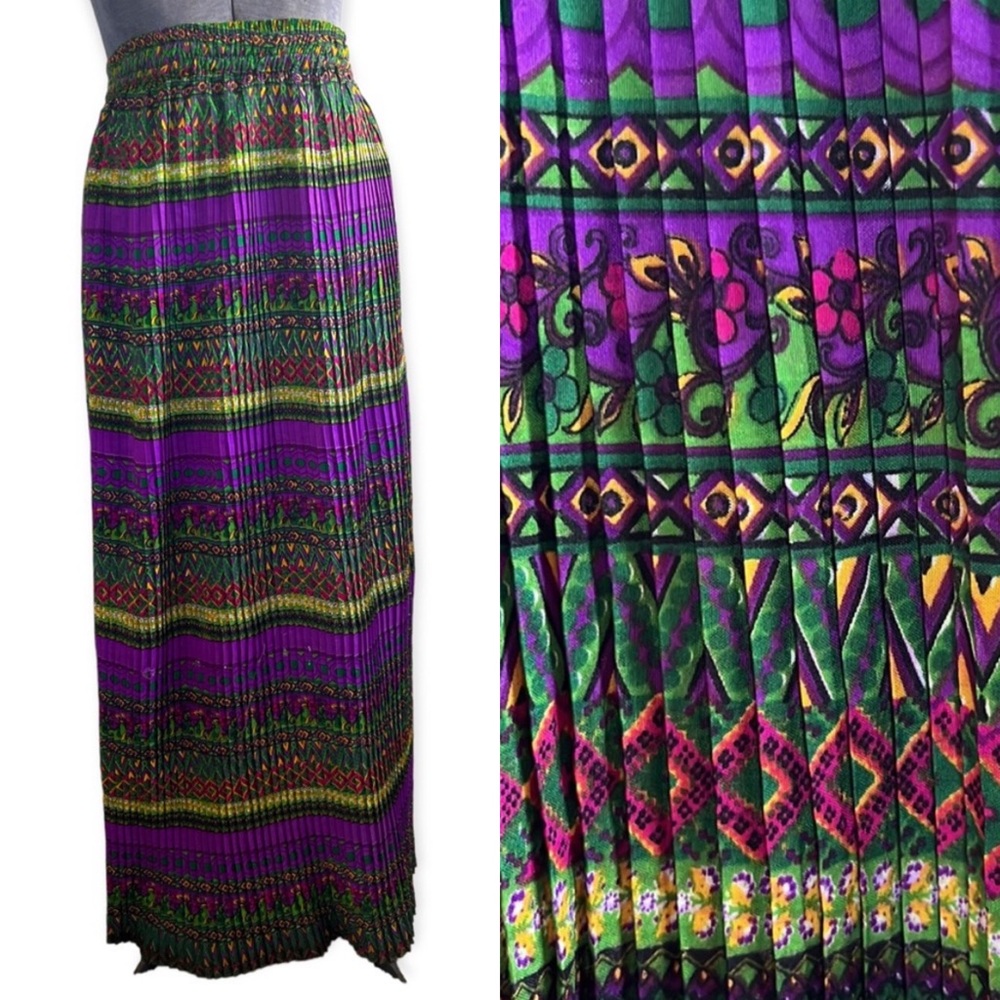 Vintage Pleated Maxi Skirt
